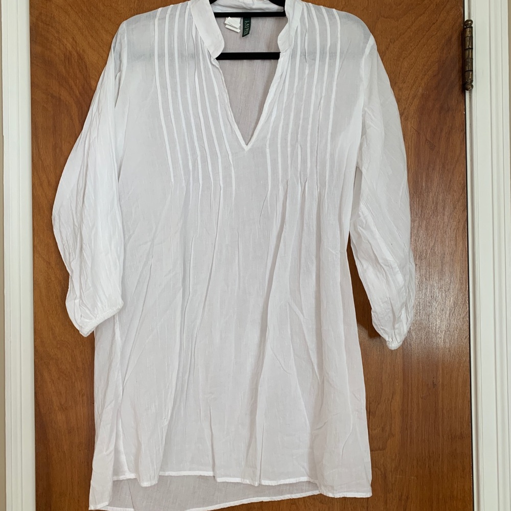 Ralph Lauren white cotton coverup